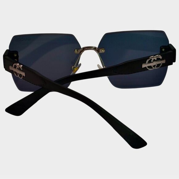 Gucci Women’s Oversized Sunglasses | Gray Lens | Silver & Black | 62-14-145 |New main image 14